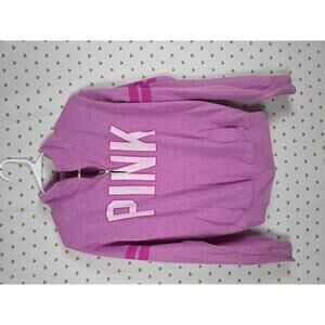 Victorias Secret Pink Logo Quarter Zip Sweater Shirt XS